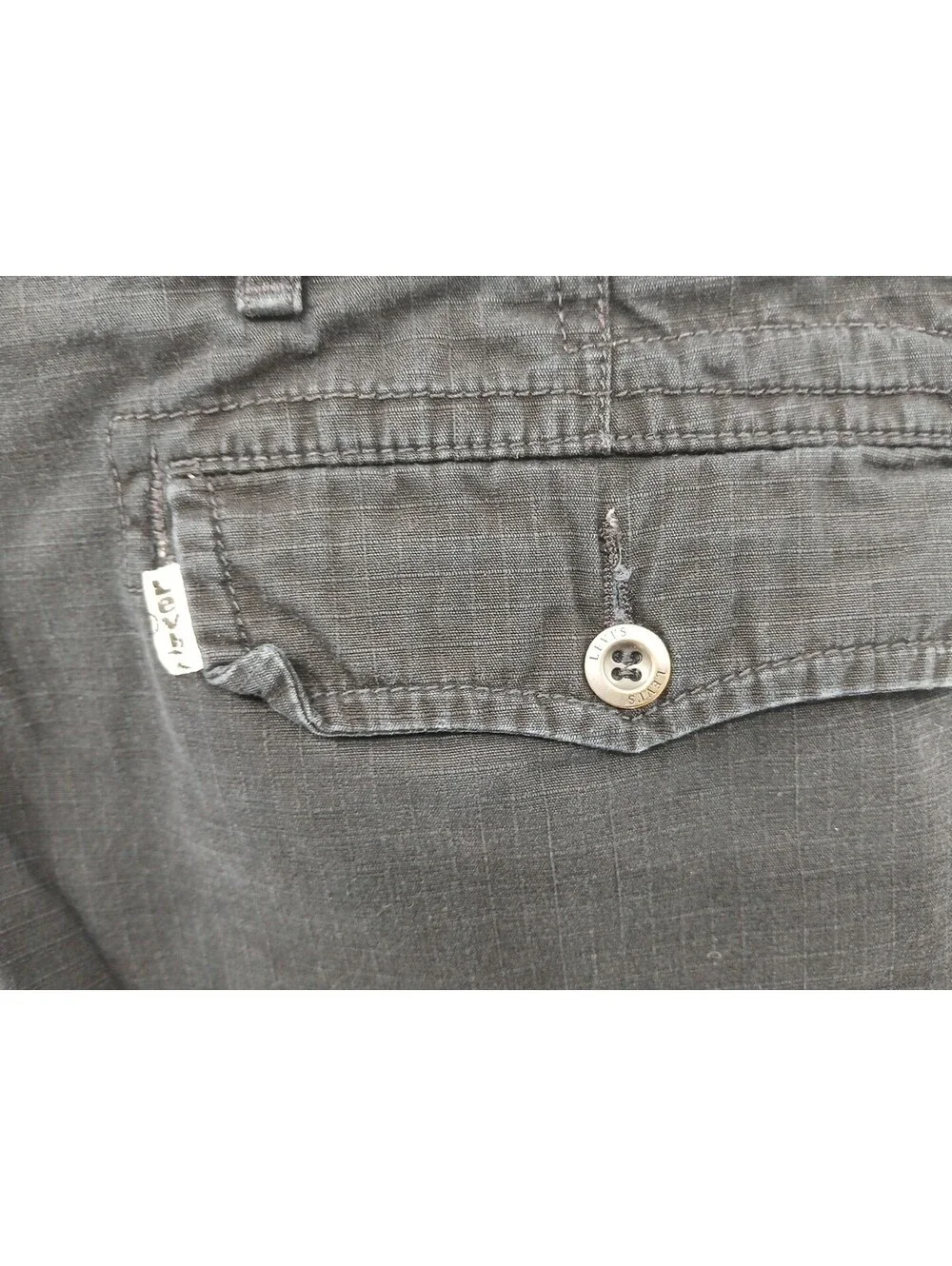 Levi's Cargo Shorts Mens 36 Black Canvas Utility Pockets Casual Outdoor Work